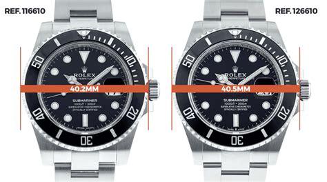 rolex submariner case sizes